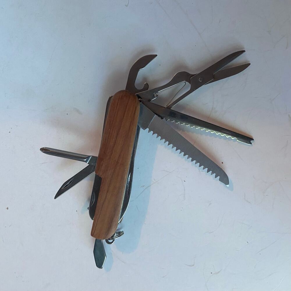 Swiss Type Field Utility Camp Knife Multi Function Tool Army Scout 11 Blades EUC - Picture 3 of 7